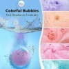 Coffret Cadeau au Boules de bain, OFUN 5 Bombe de Bain & 4 Bougie Parfumée aux Huiles Essentielles Naturelles, hydrate la pea