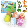 Bombes de Bain Naturelles pour enfants avec Jouet Surprise à lIntérieur, 6 Boules de Bain avec Dinosaures Bracelet Effervesc