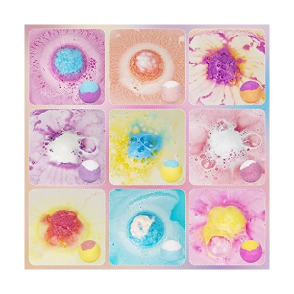 Suranew Bath Bombs Gift Set 9 Organic Bubble Bath Bombs, Perfect for Bubble & Spa Bath. Idée de cadeau danniversaire pour la