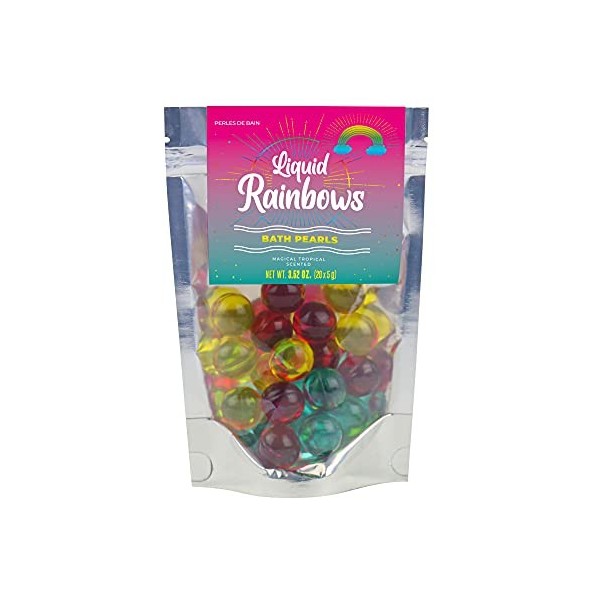 Gift Republic Liquid Spirit Rainbow Lot de 20 perles de bain Parfum tropical magique Multicolore