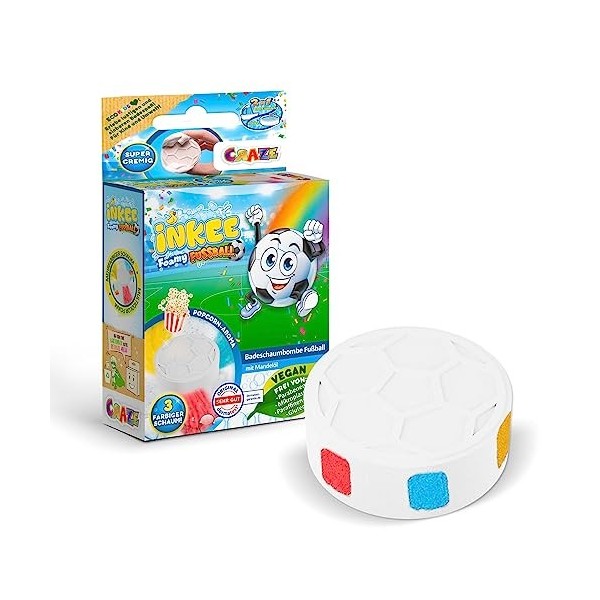 Craze INKEE Foamy Cloud | Bombe de Bain Enfant en Forme de Nuage, Boule de Bain 110g Effet Arc-en-Ciel, Parfum Framboise, Tex