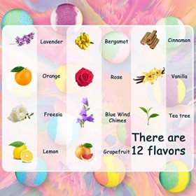 McNory Bombes de Bain Lot de 12,Coffret Cadeau Boules de Bain Bulles Pétillantes aux Huiles Essentielles Naturelles Comme Spa