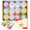 Boule de Bain, 12 coffret cadeau de bain fait à la main, Sel de Bain aux Huiles Essentielles Naturelles, Soin pour Peau Sèche