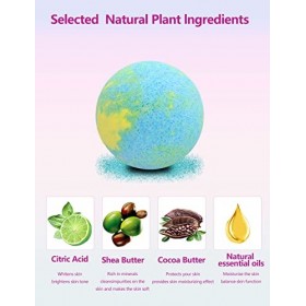 Bombe de Bain, yumcute 6pcs Coffret-Cadeau de Boule de Bain Aux Huiles Essentielles Naturelles, Produit Bain Enfant, Boule de