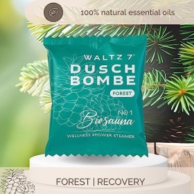 WALTZ 7 Set de Bombes de Douche Épicéa, Soins Bien Être Quotidien Infusés aux Huiles Essentielles, Parfum Forestier Apaisant,