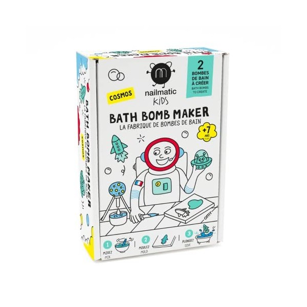 Nailmatic Kids Bath Bomb Maker Cosmos - DIY Enfant - Fabrique de Bombes de Bain Naturelles - Kit Bombes de Bain à Fabriquer -