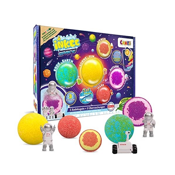 CRAZE INKEE UNICORN | Coffret de Bain enfant avec Bombe de bain Licorne, mini boules de bain et sels de bain multicolores, te