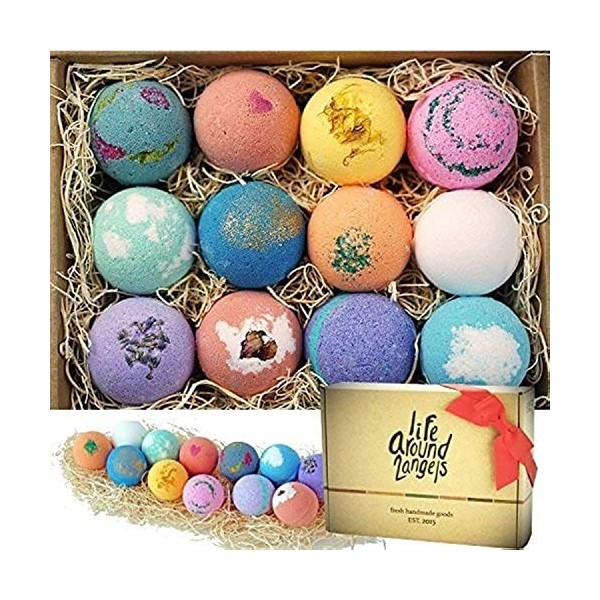 Bombes de Bain Coffret Cadeau Boule de Bain Parfumée 9pcs, Bombes d