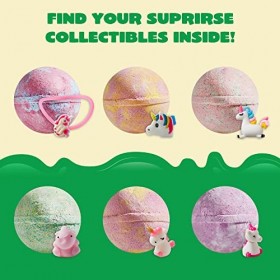 JOYIN Bombes de bain pour enfants avec jouets de licorne à lintérieur, 6 PCS, moussantes, pour SPA , pour plaisir, aux huile