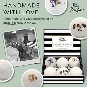 Bombes de bain 6 x coffret - Grande enorme boules de bain - Naturalles, Vegan, Organic - Cadeau de boule de bain pour femmes 