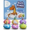 Lot de 6 bombes de bain en forme dœuf de dinosaure avec jouet surprise à lintérieur ! Kit de bombes de bain bio et naturell