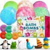 Coffret cadeau bombes de bain pour enfants – Grande boule de bain pétillante avec jouets surprise à lintérieur – Idée cadeau