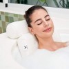 ComfyCozy Ensemble de coussins de bain de luxe avec 3 bombes de bain en cristal et luffa exfoliant | Coussins de bain pour le