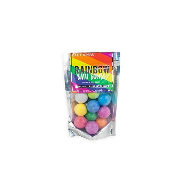 Gift Republic Rainbow Bath Bombs Set of 10 Tropical Scented