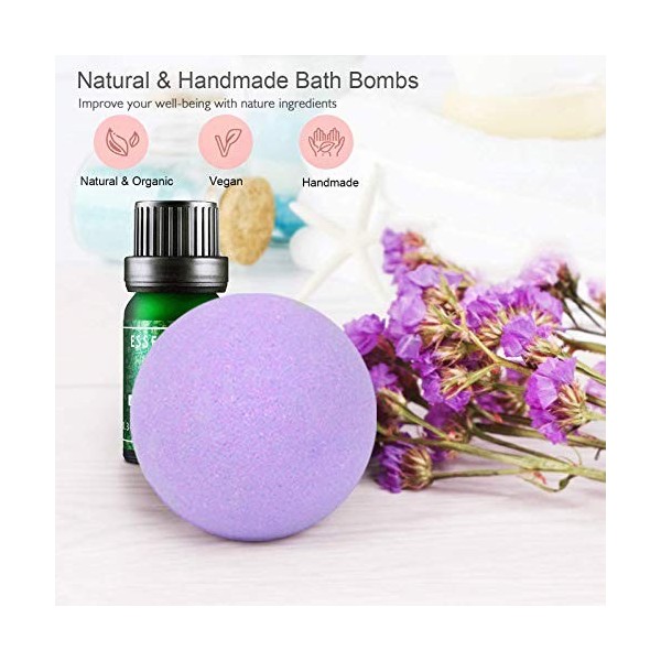 36 Organic Bath Bombs Gift Set, Natural Mini Handmade Bath Bombs for Women, Girls, Men, Kids Safe Bubble Bath Bomb, Rich Esse