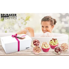 BRUBAKER Cosmetics Boules de bain - 6 Pièces - Coffret cadeau Pink Pepper Cherry - Vegan