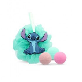 DISNEY STITCH - Coffret cadeau Boules de Bain effervescentes et Fleur de douche silicone 3D LILO & STITCH - 3 bombes de bain 