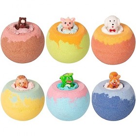 Boule de Bain Enfant, Taozoey 6 Pcs Bombe de Bain Enfant avec Jouet, Boule de Bain Moussant, Bath Bomb Kit, Bain Moussant Enf