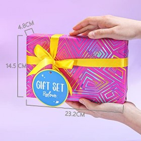 Coffret Cadeau pour Femmes 7pcs Parfum de Rose et Lavande, Panier Bain Moussant Comprenant Bombe de Bain, Lhuile Essentielle