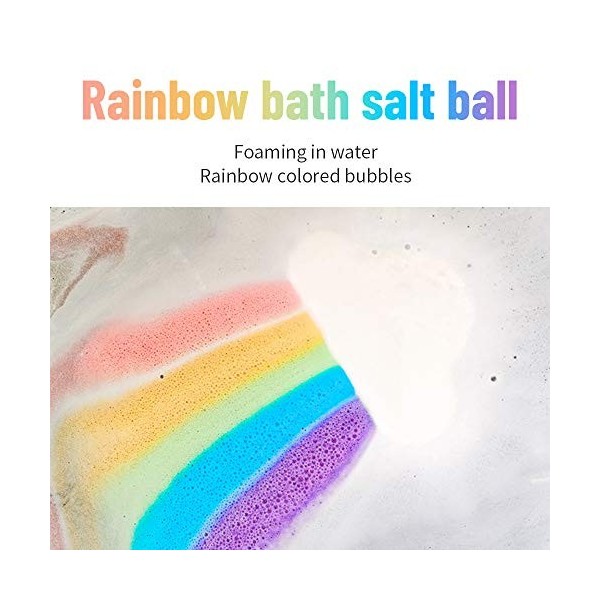 Bombe de Bain Nuage Arc-En-Ciel, ZoneYan Cloud Bath Bomb, Boules Effervescentes Bain Bio, Nuage de Bombe de Bain Enfant, Coff