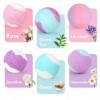 KWANITHINK Cadeau Fete des Meres, Coffret Bombeas de Bain- 6 Boules de Bain Femme et 3 Bougies Parfumées Set de Boules de Bai