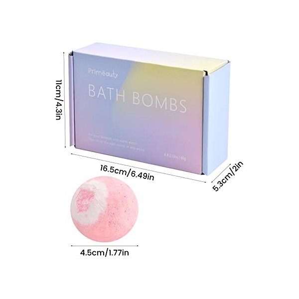 Boule de Bain Coffret-Cadeau Femme, 6 Senteur Bombe de Bain Enfant, Sel de Bain aux Huiles Essentielles Naturelles, Boule de 