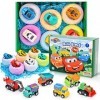 Tacobear 6pcs Bombe de Bain Enfant avec Surprise 12pcs Petite Voiture Jouet, Bombes de Bain Coffret Naturelles Effervescentes