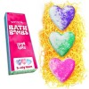 Lot de 3 bombes de bain Love Heart Value de Zimpli Gifts, cadeau de beauté pétillant pour spa, pour femme, elle, épouse, peti