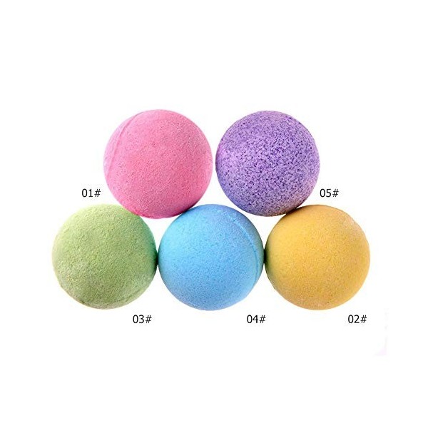 Domybest 5pcs Bombe de Bain Boule Effervescente Bain Relax Soulagement du Stress de Corps Spa Boule de Bain Naturel