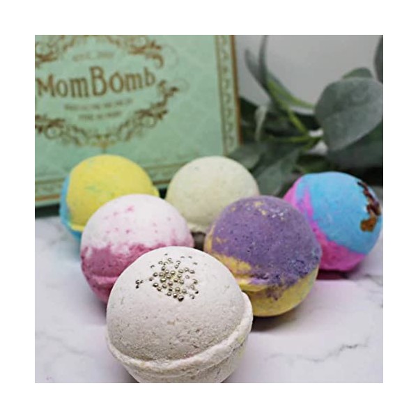 Mom Bomb Classic Gift Collection Box, Luxurious Essential Oil Blend, No Stain, Leaves Skin Soft & Moisturized, 100% Vegan & C
