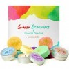 LA BELLEFÉE Lot Bombes de Douche avec Bougies Parfumées à Base dHuiles Essentielles, Coffret Cadeau Bien-Être Aromathérapie 