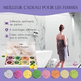 Liillya Lot de 8 de Bain Vapeur Pour la Douche - Bombes de Douche Douche Vapeur Aromathérapie Revigorant et Relaxant Pour Mam