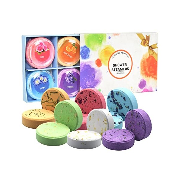 Bombes de Douche, 6 Comprimés de Douche Aromathérapie, Pastilles dhuiles Essentielles pour La Douche, Bombes de Douche Aroma