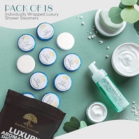 Vapeur de douche de luxe, bombes de douche Lot de 18 huiles essentielles deucalyptus et de menthe poivrée aromathérapie Ment