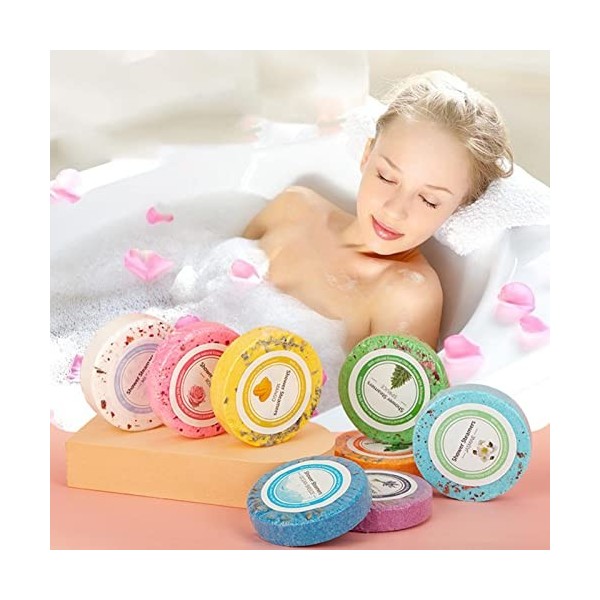 Lot de 8 bombes de douche à vapeur naturelles organiques - Bombes amincissantes colorées pour le bain - Pour le bain de pieds