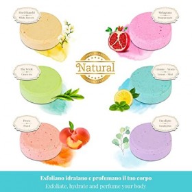 6 bombes de douche. Annonces ! Fabriqué en Italie 3 actions en 1. Gommage aux Huiles Essentielles Aromathérapie. Naturel Végé