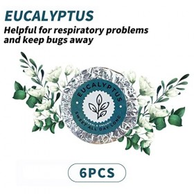 Lot de 6 bombes de douche à leucalyptus avec huiles essentielles biologiques, aromathérapie, aide à détendre le stress pour 