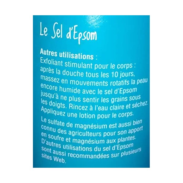 Sels dEpsom 1 Kg - Sel pour le bain