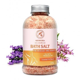 Sel de Mer Articulations & Muscles 600g - Huiles Essentielles Lavande & Sauge & Romarin - 100% Sels Naturels - Soulage les Mu