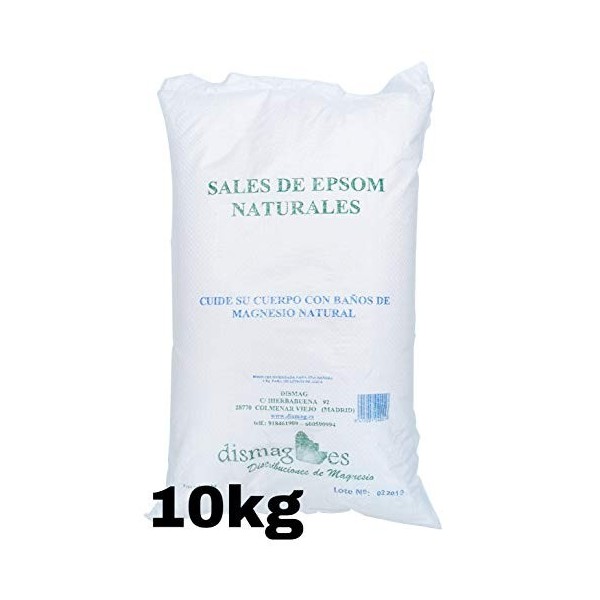 Sac Sel d’Epsom 10 Kg, Source concentrée de Magnésium, Sel 100% Naturel. Bain et Soins Personnels.Promotion, Livraison 24h