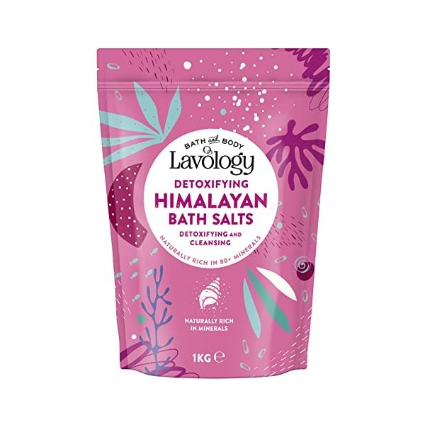 Lavology Sel de bain de lHimalaya - Tous les ingrédients naturels - Détoxifier, nettoyer, purifier - 1kg