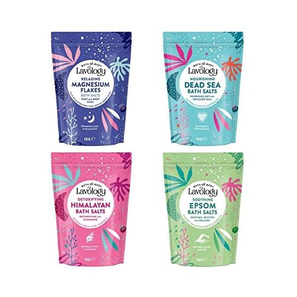 Lavology Lot de sels de bain - 1kg x4