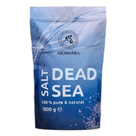 Sel de Mer Morte 1000g zipper - 100% Pur et Naturel 1Kg - Idéal pour Bien Dormir - Soulagement du Stress - Bain - Beauté - 