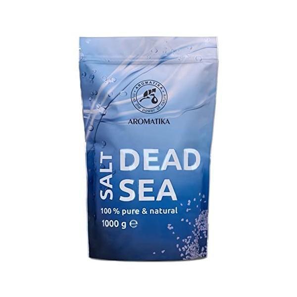 Sel de Mer Morte 1000g zipper - 100% Pur et Naturel 1Kg - Idéal pour Bien Dormir - Soulagement du Stress - Bain - Beauté - 