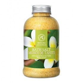Sels de Bain Monoï de Tahiti 600g - Sels Marins Aromatisés et Huile de Noix de Coco et Extrait de Gardenia Tahitensis - Sels 