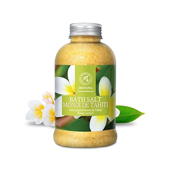 Sels de Bain Monoï de Tahiti 600g - Sels Marins Aromatisés et Huile de Noix de Coco et Extrait de Gardenia Tahitensis - Sels 