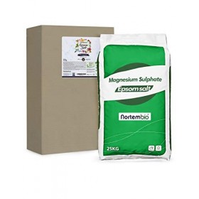 Nortembio Sel d’Epsom 25 Kg, Source concentrée de Magnésium, Sel 100% Pur.