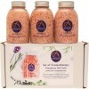 Absolute Aromas Coffret de Sels de Bain Rose de lHimalaya - Anti-Stress, Lavande et Relaxation - 3 x Sels de Bain Himalayens