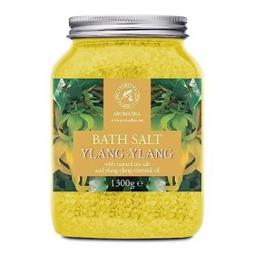 Sel de Bain Ylang Ylang 1300g - Sel de Mer avec Huile Ylang-Ylang Essentielle - Meilleur pour un Bon Sommeil - Soulagement du