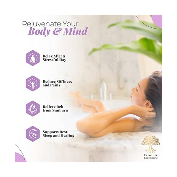 Eco-Lux Sels dEpsom naturels 100 % purs qualité médicale , sulfate de magnésium de qualité supérieure, régénérant, relaxant